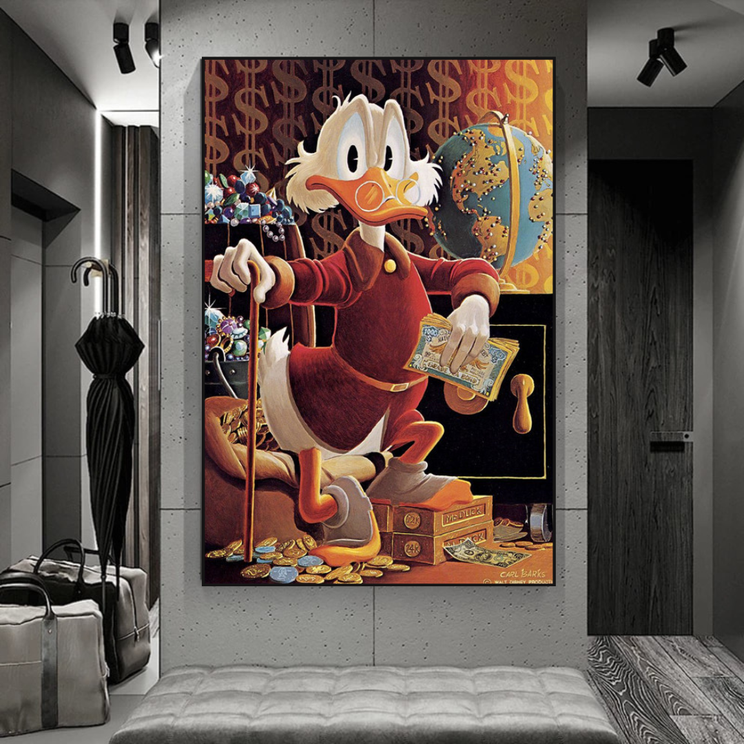 Scrooge McDuck Money Maker Millionaire Canvas Wall Art-ChandeliersDecor.com