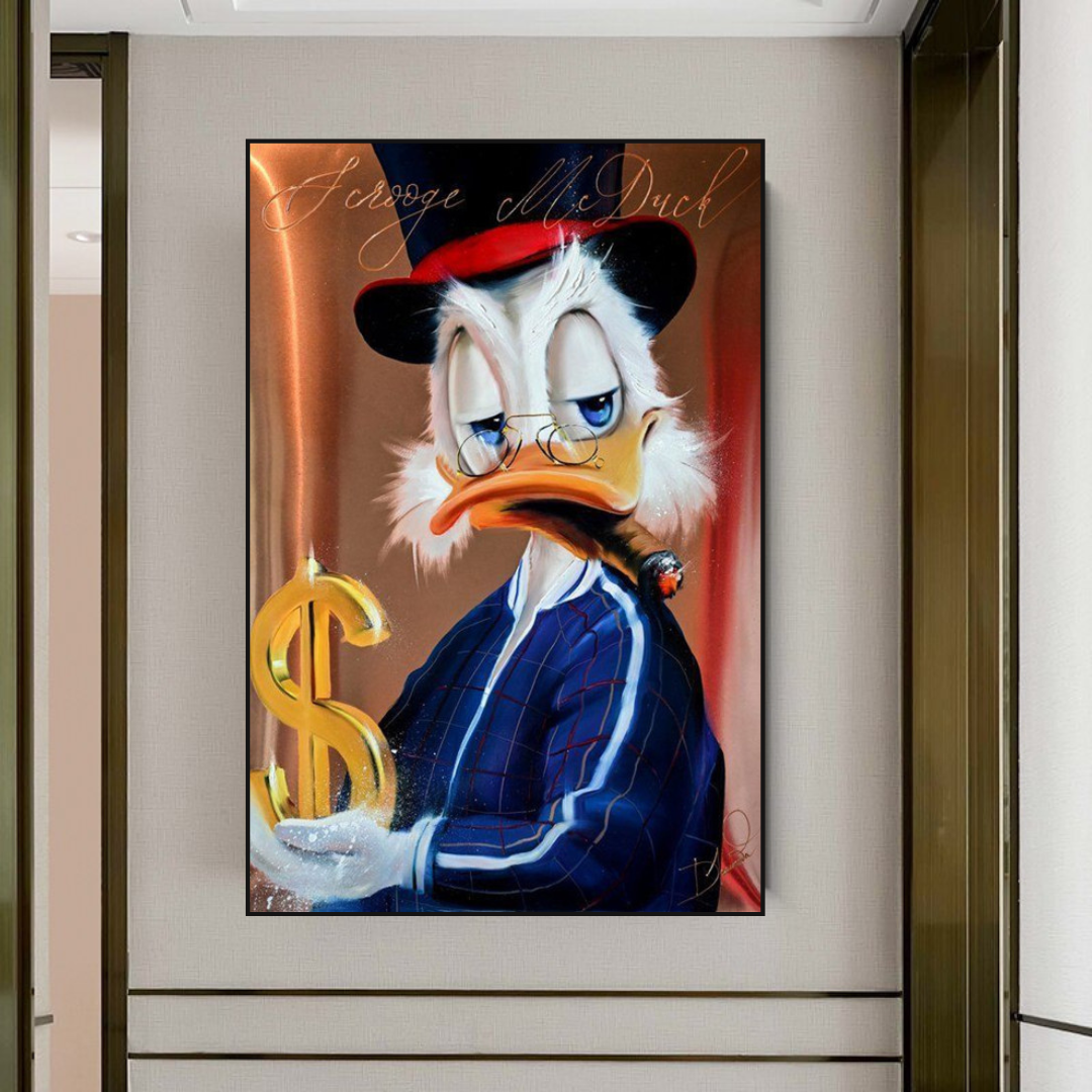 Scrooge McDuck Money Maker Millionaire Canvas Wall Art-ChandeliersDecor.com