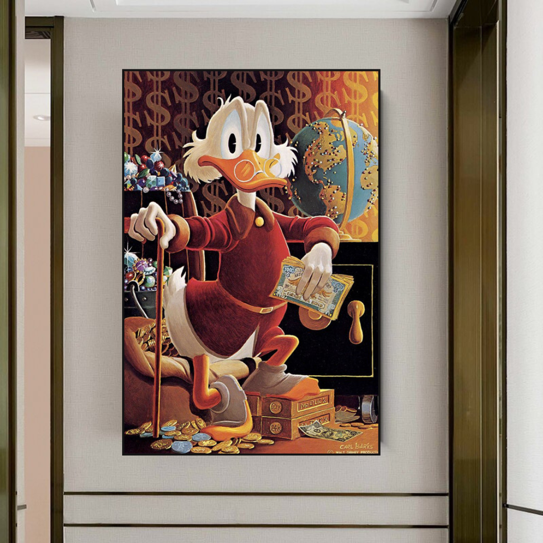 Scrooge McDuck Money Maker Millionaire Canvas Wall Art-ChandeliersDecor.com