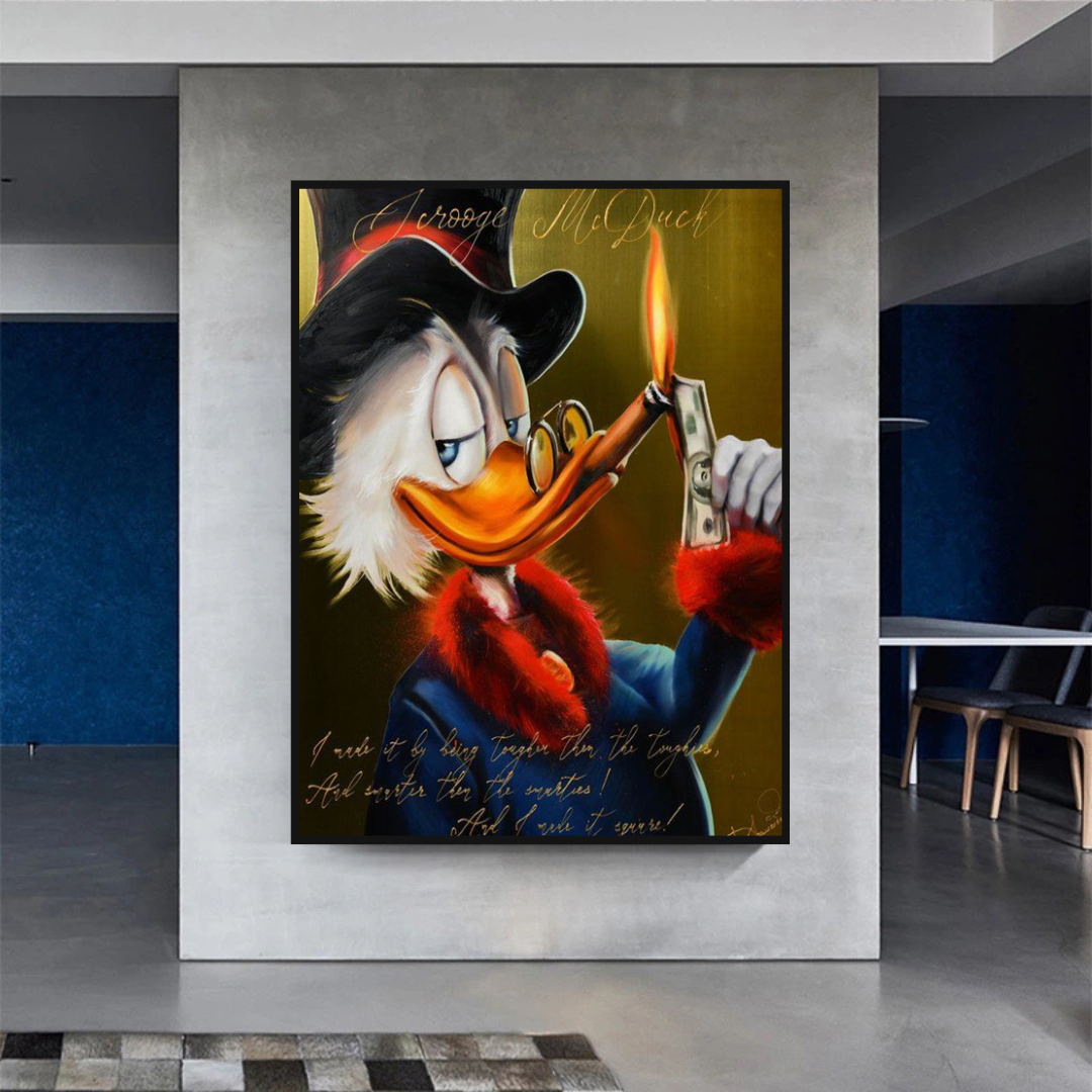 Scrooge McDuck Money Maker Millionaire Canvas Wall Art-ChandeliersDecor.com
