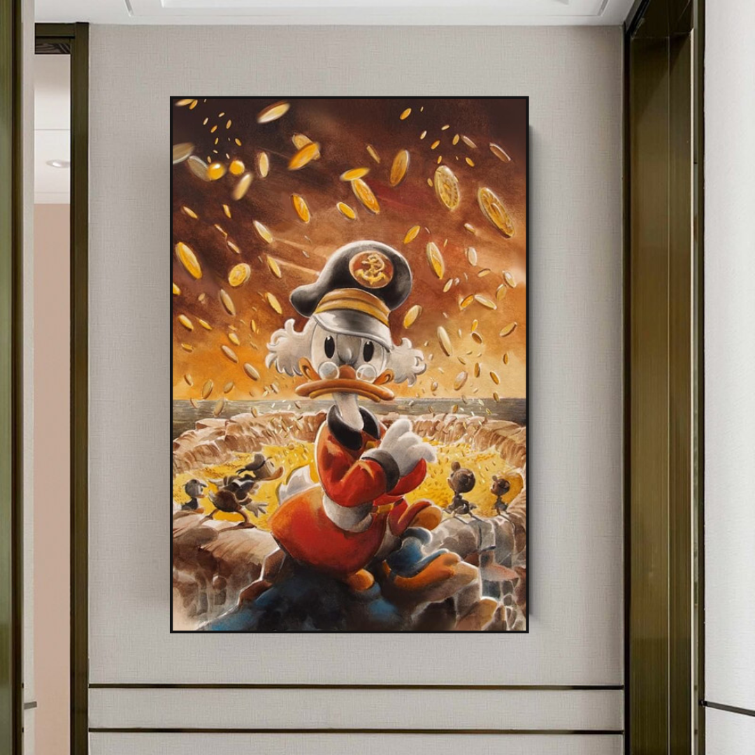 Scrooge McDuck Money Maker Millionaire Canvas Wall Art-ChandeliersDecor.com