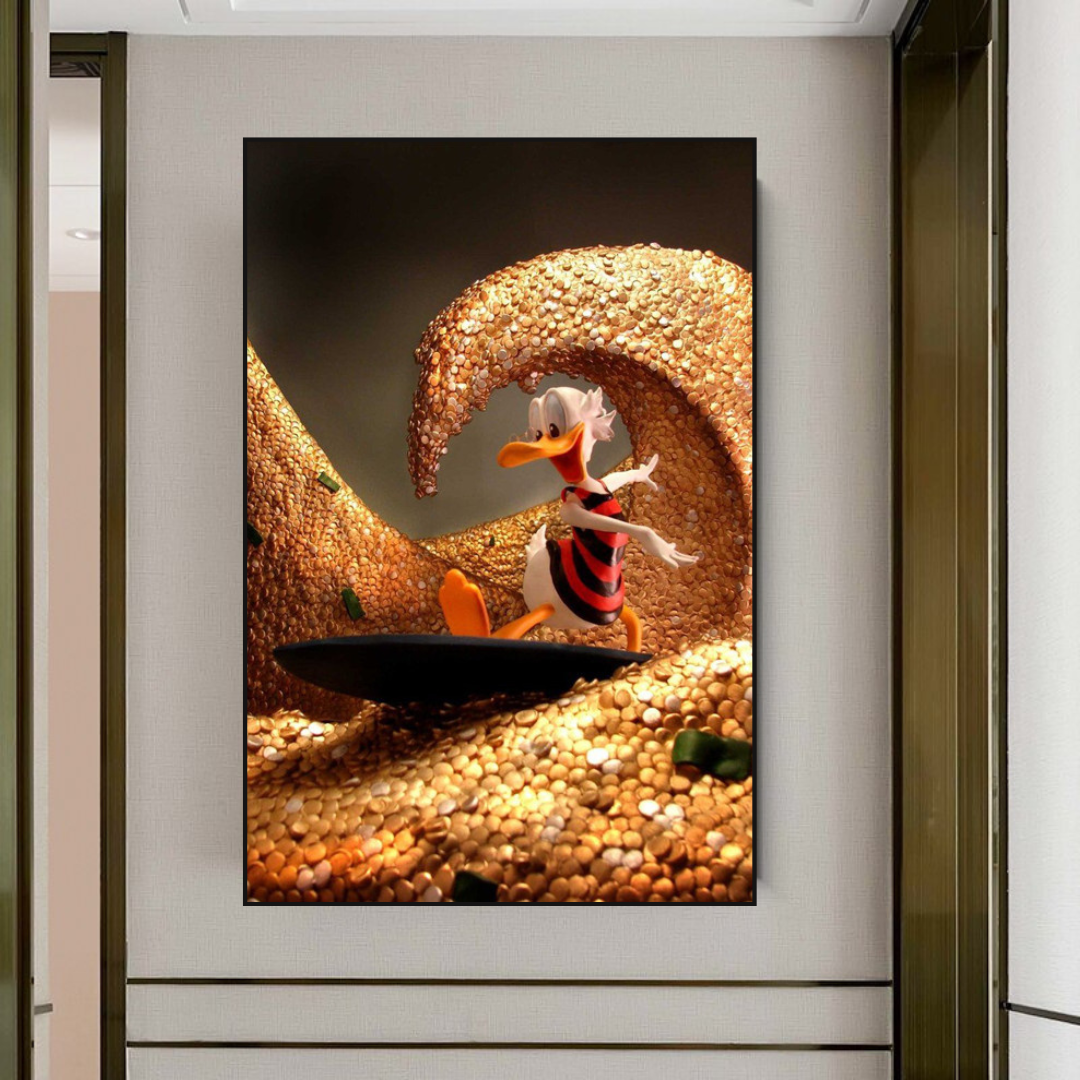 Scrooge McDuck Money Maker Millionaire Canvas Wall Art-ChandeliersDecor.com