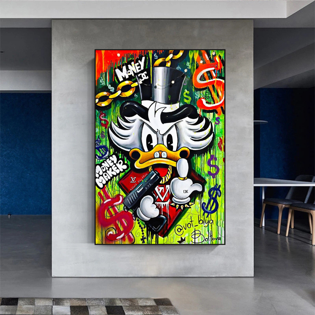 Scrooge McDuck Money Maker Millionaire Canvas Wall Art-ChandeliersDecor.com