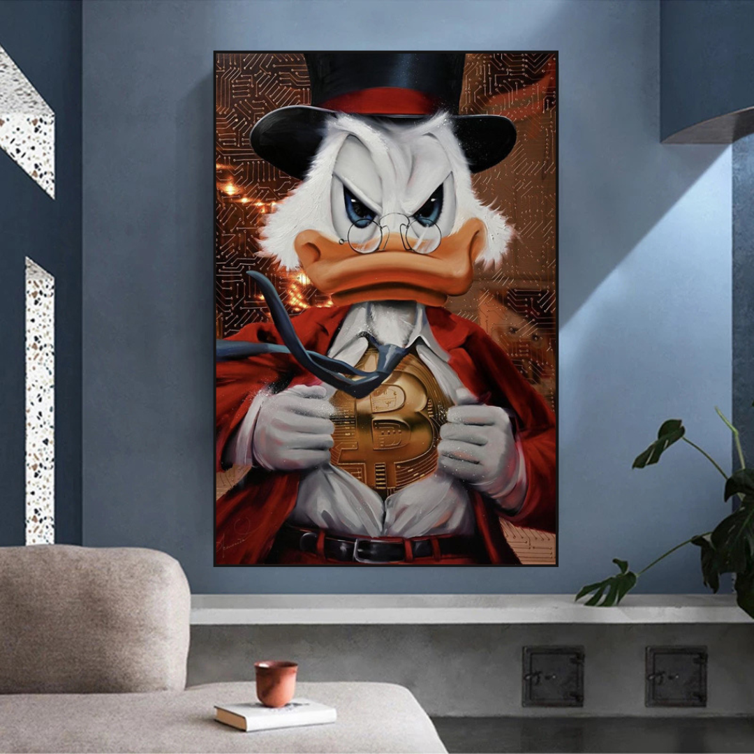 Scrooge McDuck Money Maker Millionaire Canvas Wall Art-ChandeliersDecor.com