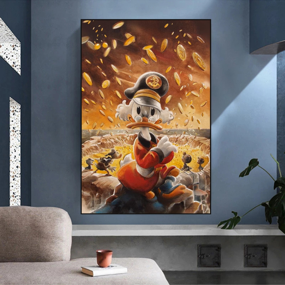 Scrooge McDuck Money Maker Millionaire Canvas Wall Art-ChandeliersDecor.com