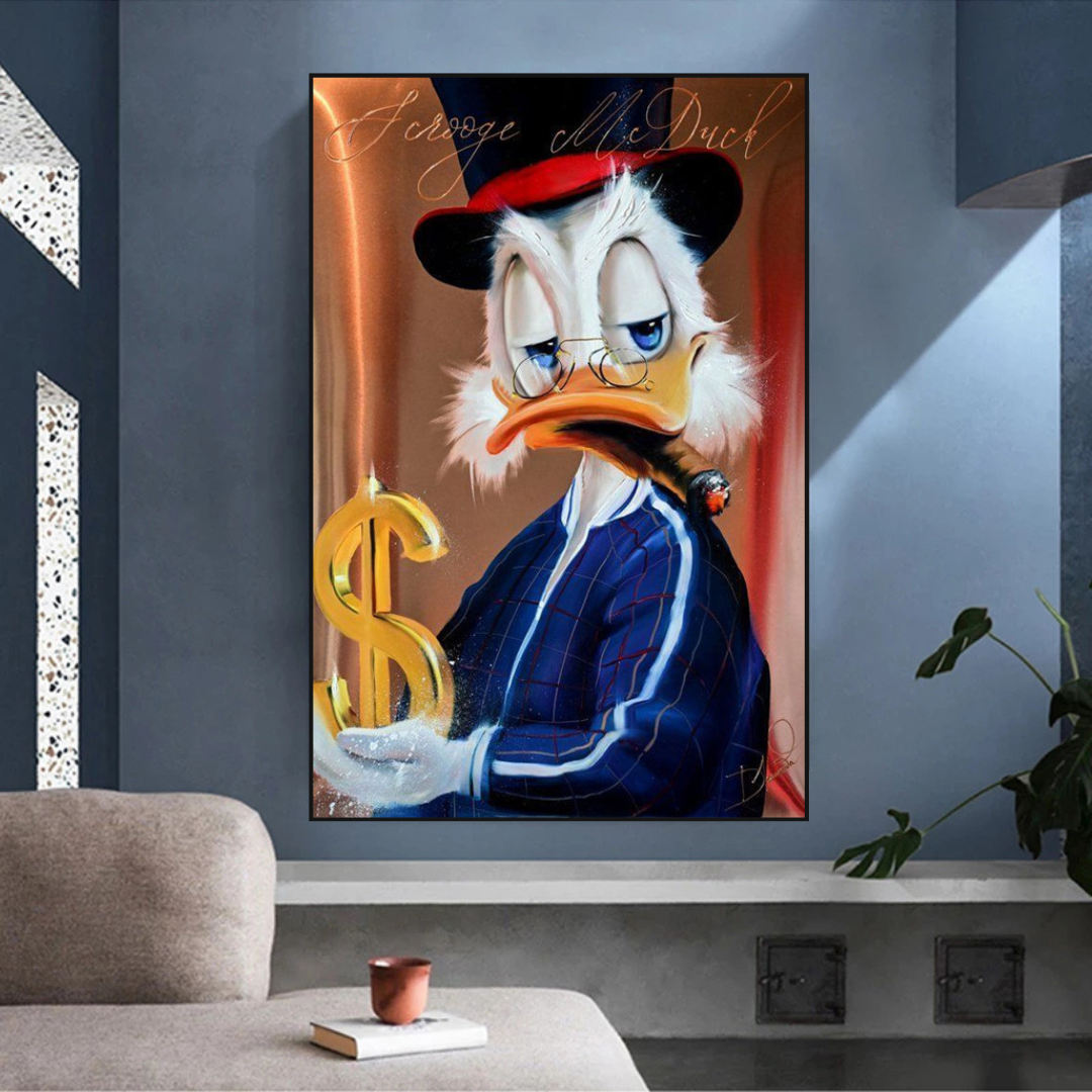 Scrooge McDuck Money Maker Millionaire Canvas Wall Art-ChandeliersDecor.com