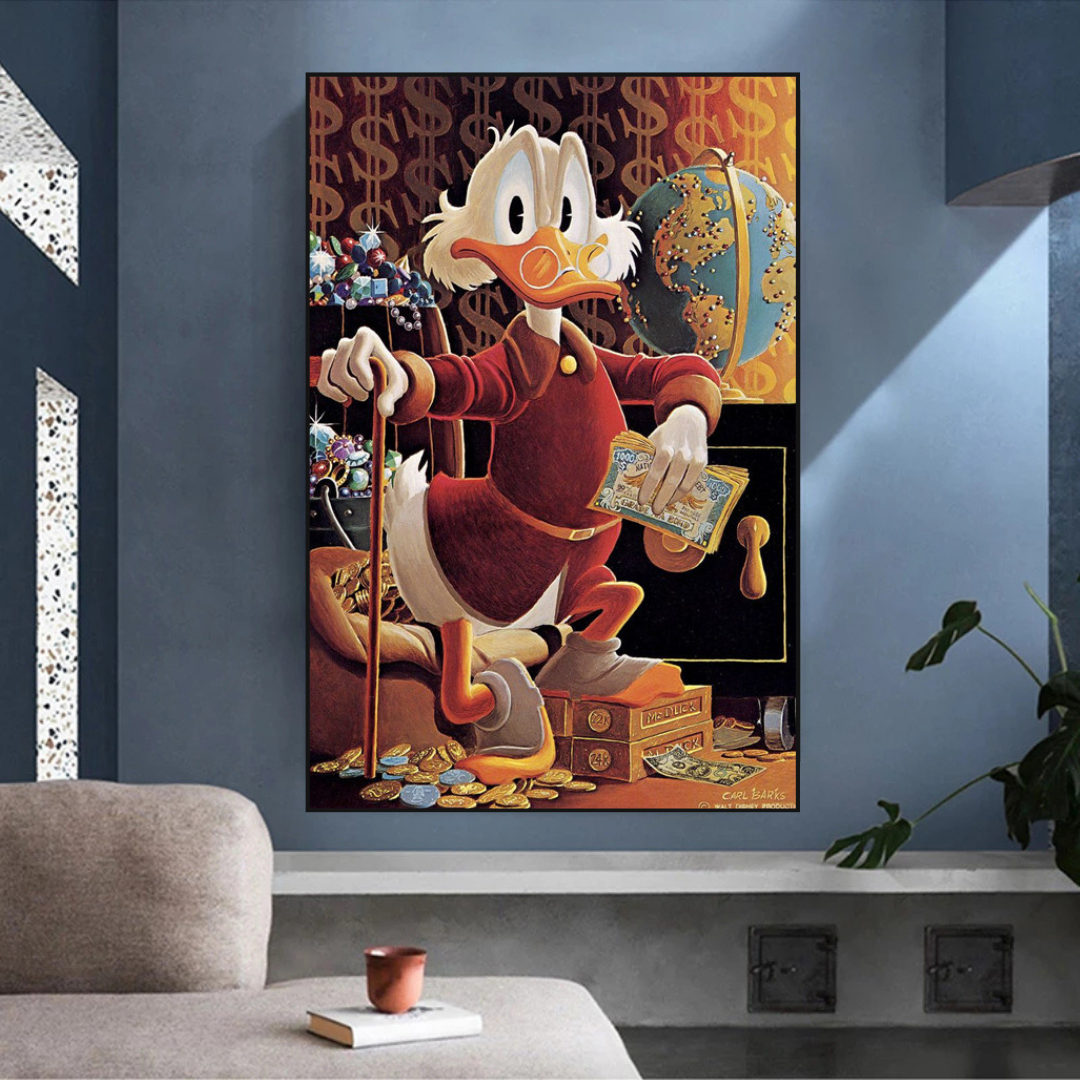 Scrooge McDuck Money Maker Millionaire Canvas Wall Art-ChandeliersDecor.com