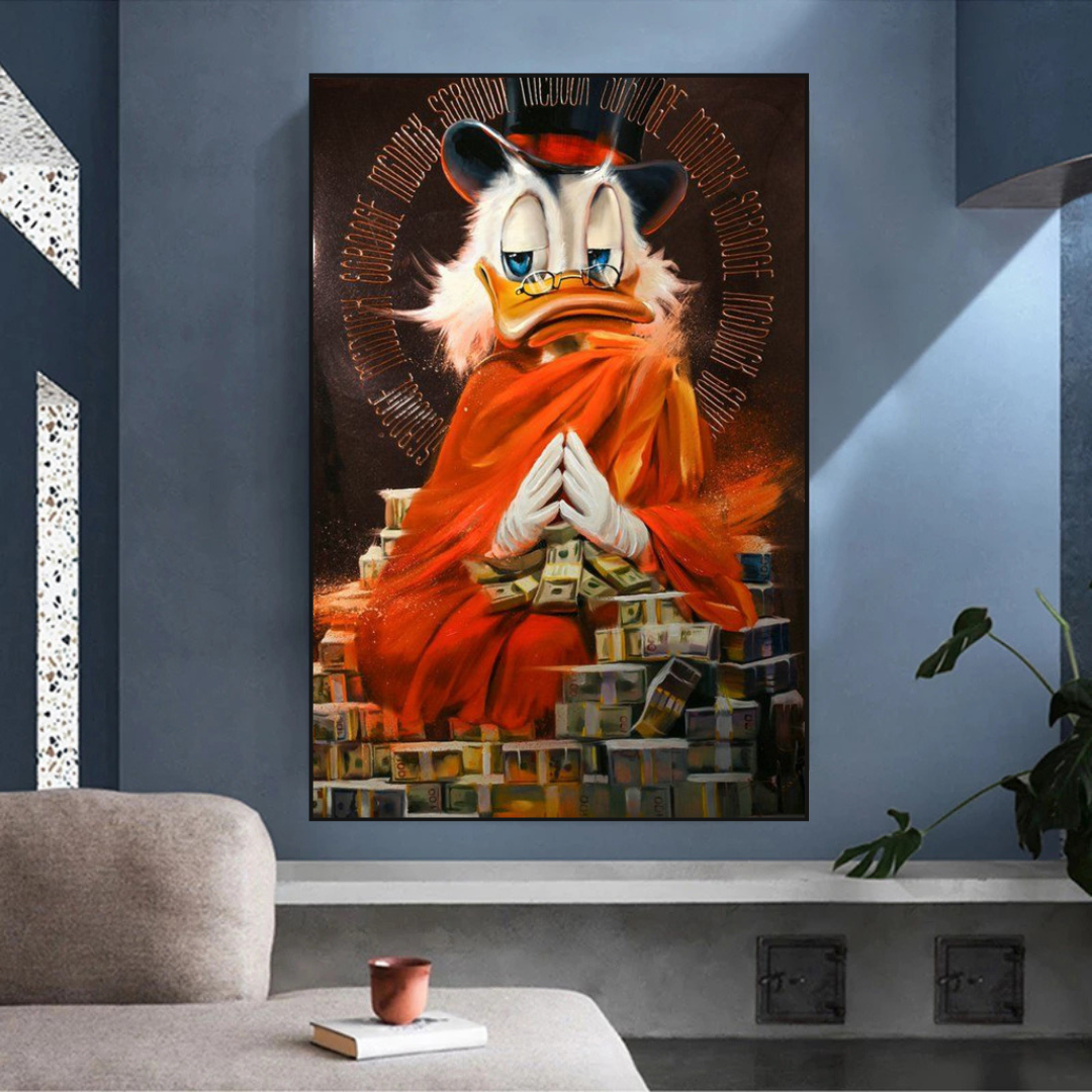 Scrooge McDuck Money Maker Millionaire Canvas Wall Art-ChandeliersDecor.com