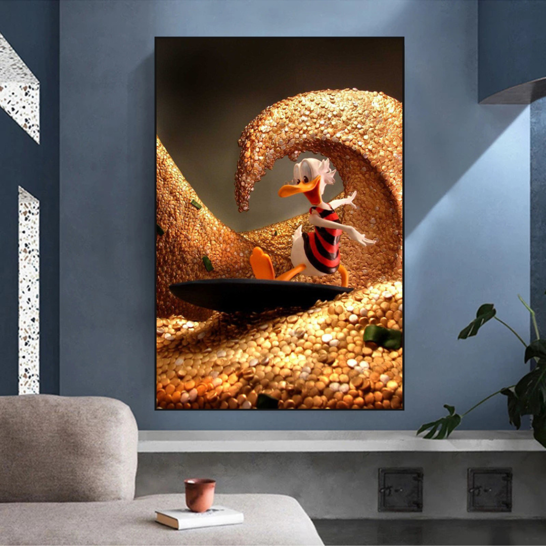 Scrooge McDuck Money Maker Millionaire Canvas Wall Art-ChandeliersDecor.com