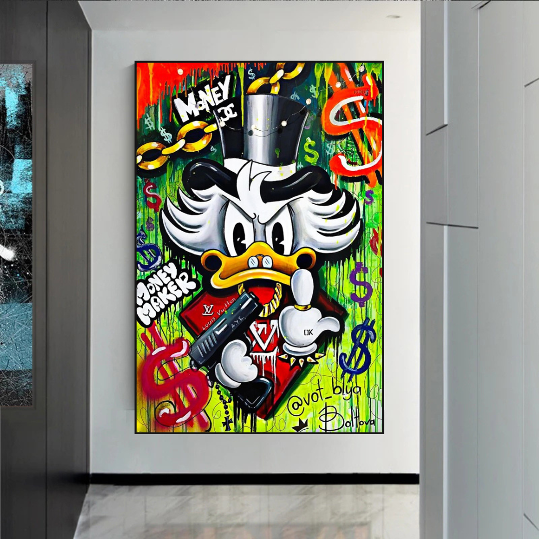Scrooge McDuck Money Maker Millionaire Canvas Wall Art-ChandeliersDecor.com