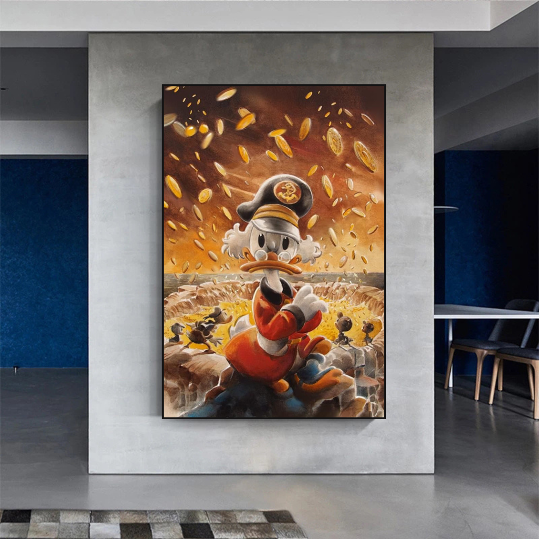 Scrooge McDuck Money Maker Millionaire Canvas Wall Art-ChandeliersDecor.com