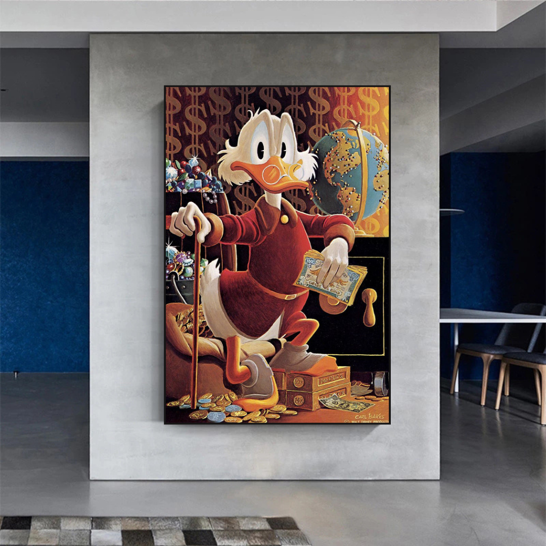 Scrooge McDuck Money Maker Millionaire Canvas Wall Art-ChandeliersDecor.com