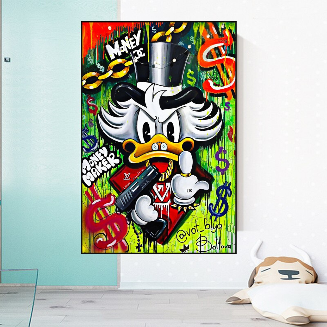 Scrooge McDuck Money Maker Millionaire Canvas Wall Art-ChandeliersDecor.com