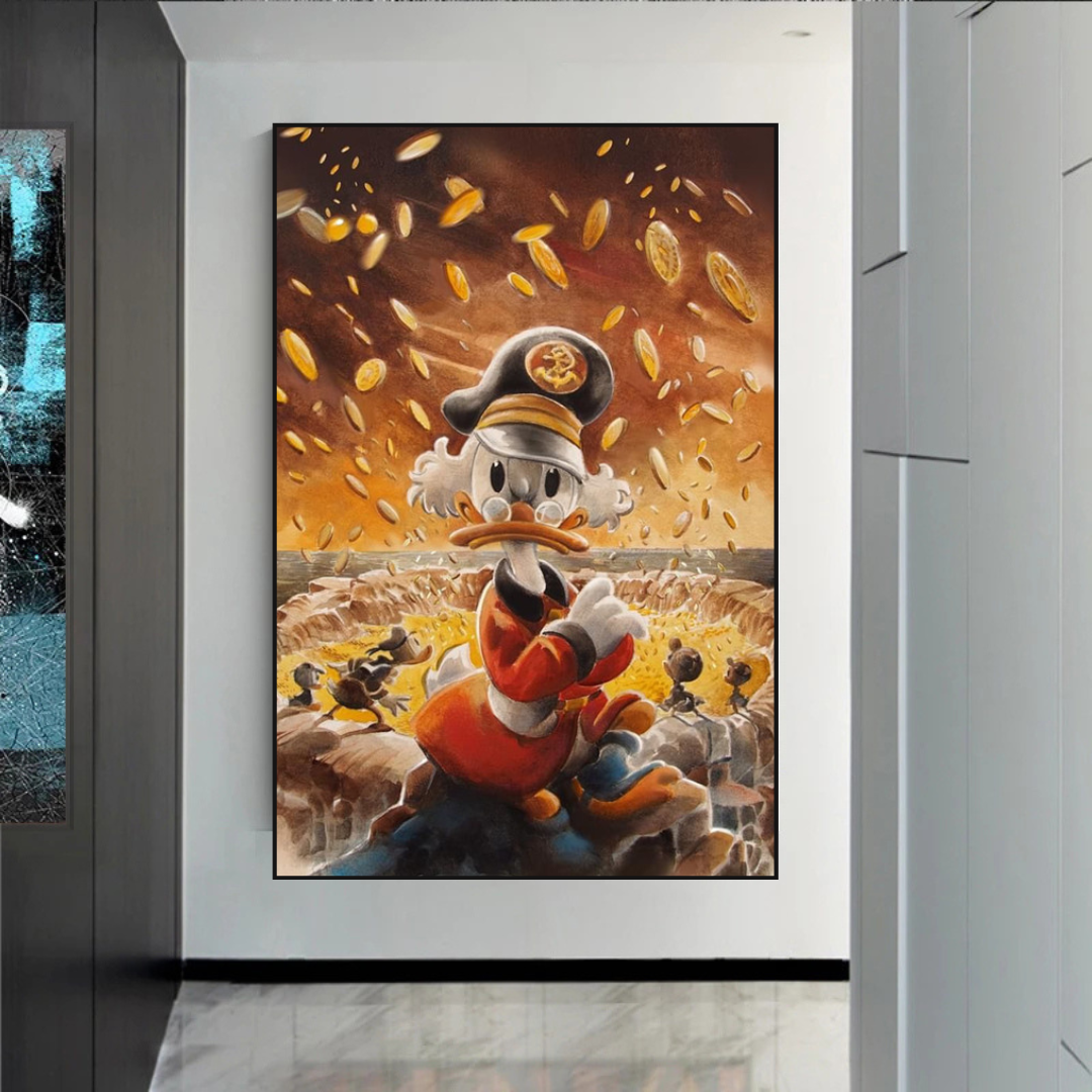 Scrooge McDuck Money Maker Millionaire Canvas Wall Art-ChandeliersDecor.com