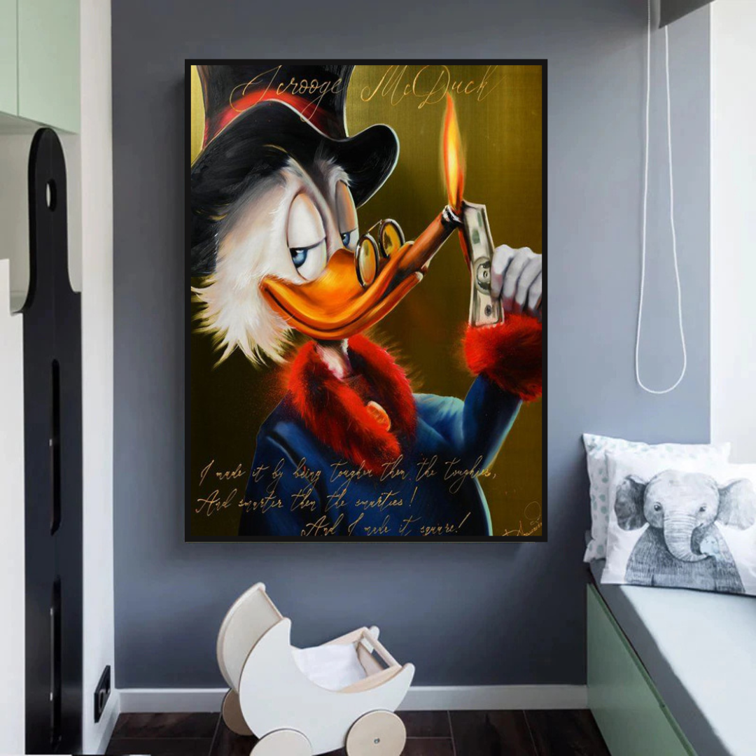 Scrooge McDuck Money Maker Millionaire Canvas Wall Art-ChandeliersDecor.com