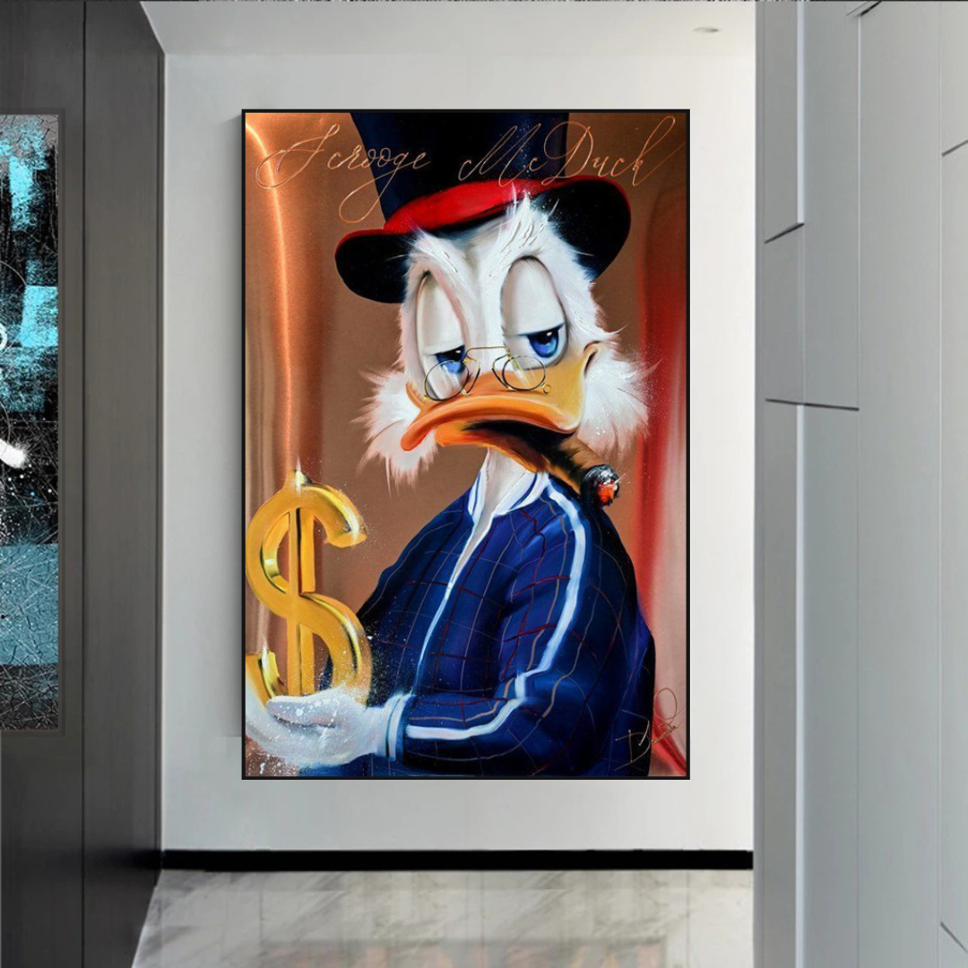 Scrooge McDuck Money Maker Millionaire Canvas Wall Art-ChandeliersDecor.com