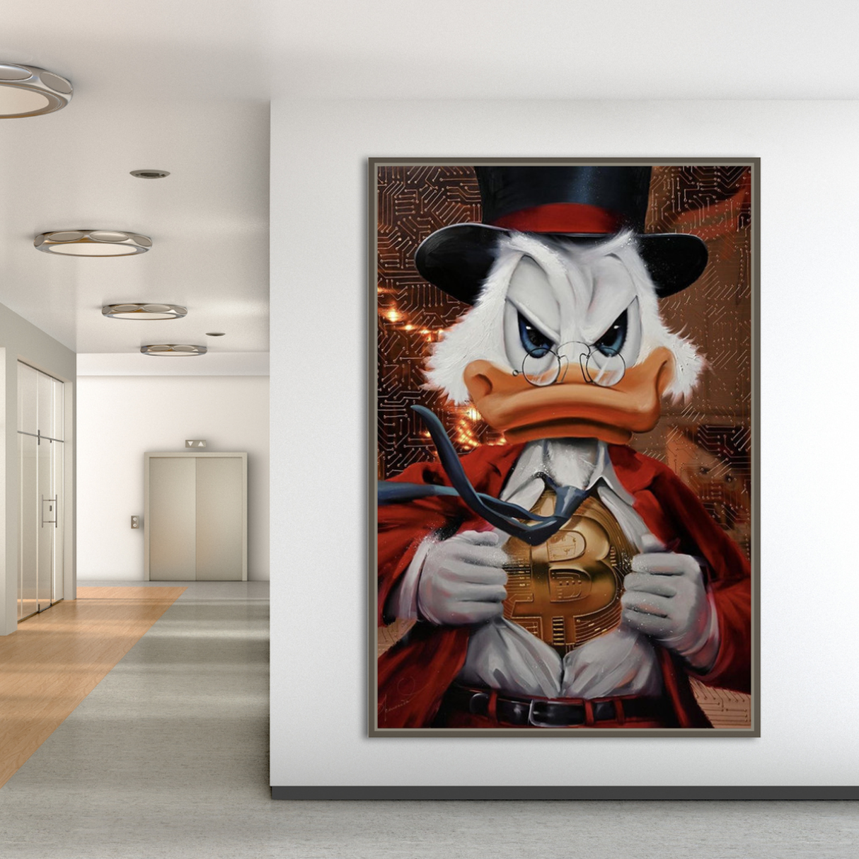 Scrooge McDuck Money Maker Millionaire Canvas Wall Art-ChandeliersDecor.com