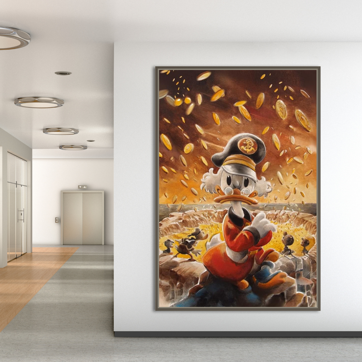 Scrooge McDuck Money Maker Millionaire Canvas Wall Art-ChandeliersDecor.com