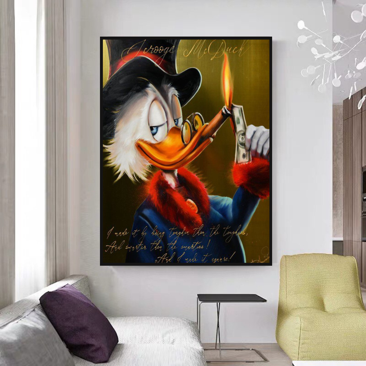 Scrooge McDuck Money Maker Millionaire Canvas Wall Art-ChandeliersDecor.com