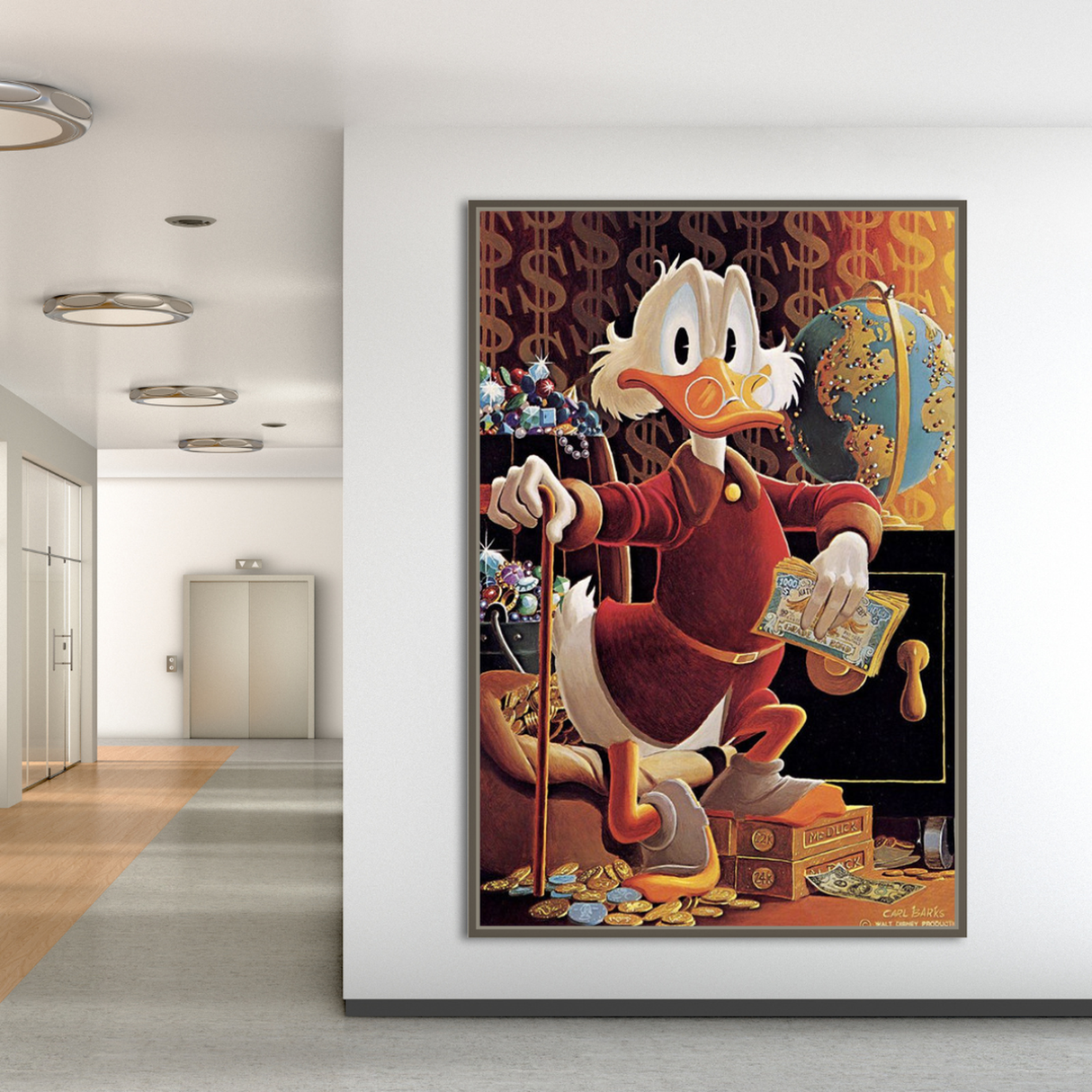 Scrooge McDuck Money Maker Millionaire Canvas Wall Art-ChandeliersDecor.com