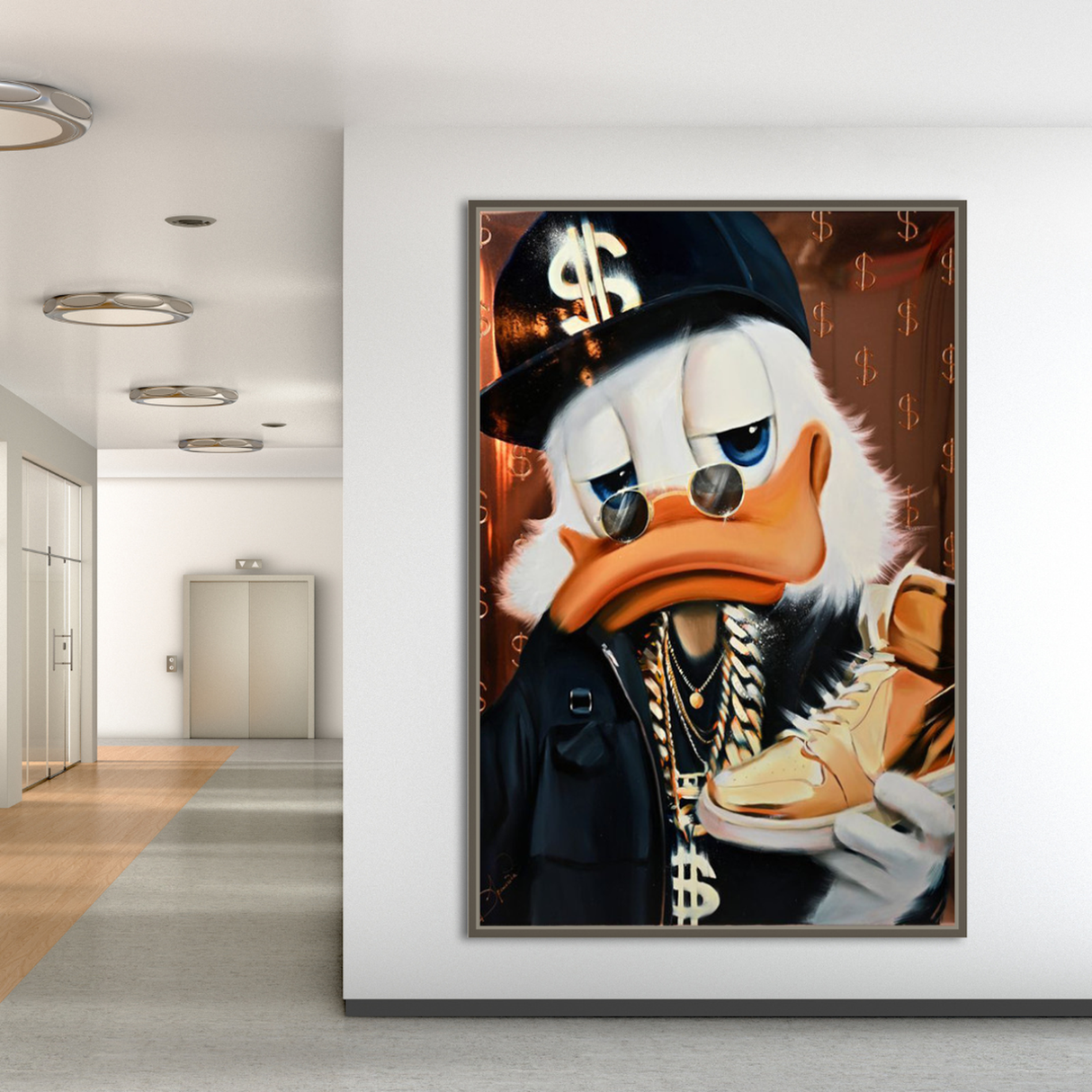 Scrooge McDuck Money Maker Millionaire Canvas Wall Art-ChandeliersDecor.com