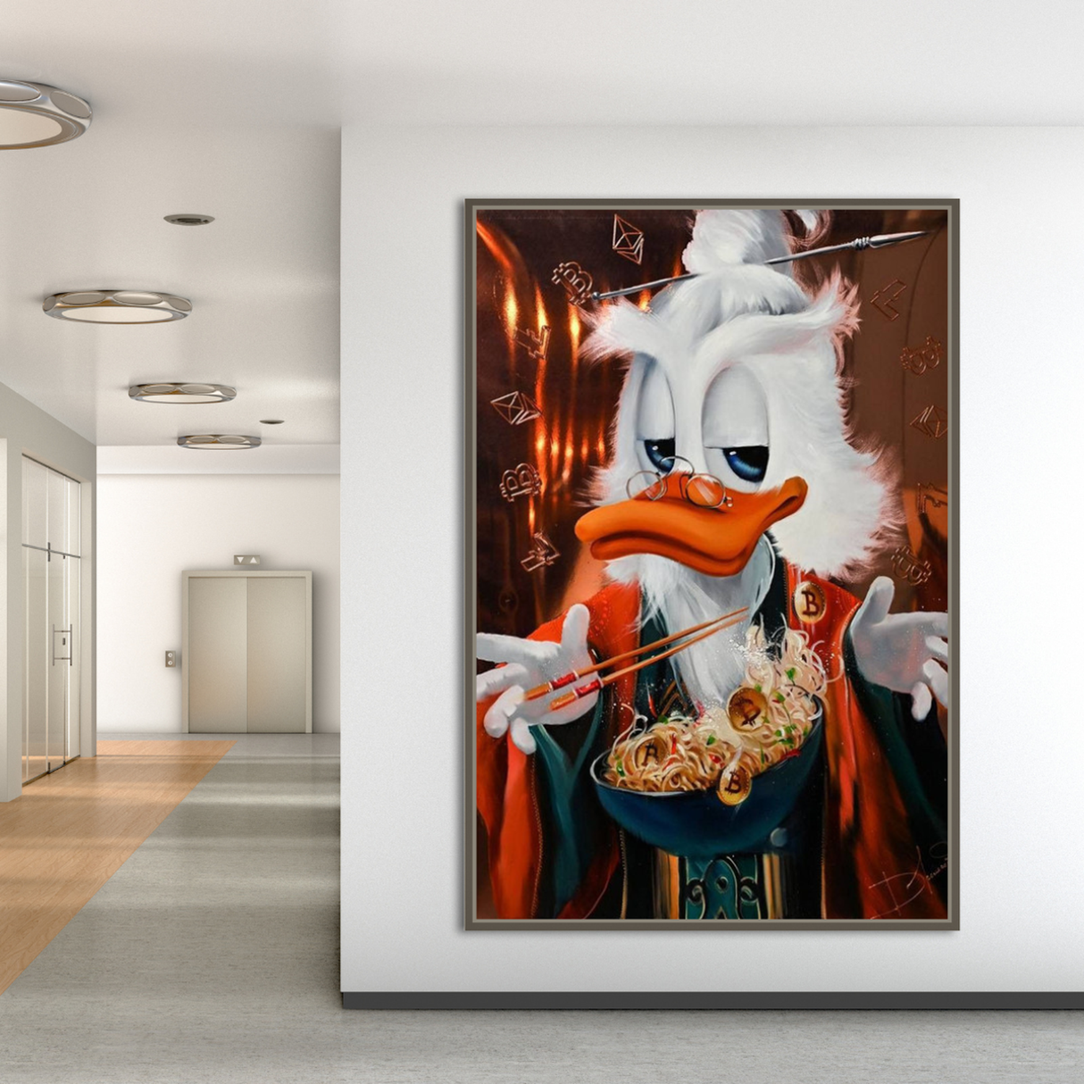 Scrooge McDuck Money Maker Millionaire Canvas Wall Art-ChandeliersDecor.com