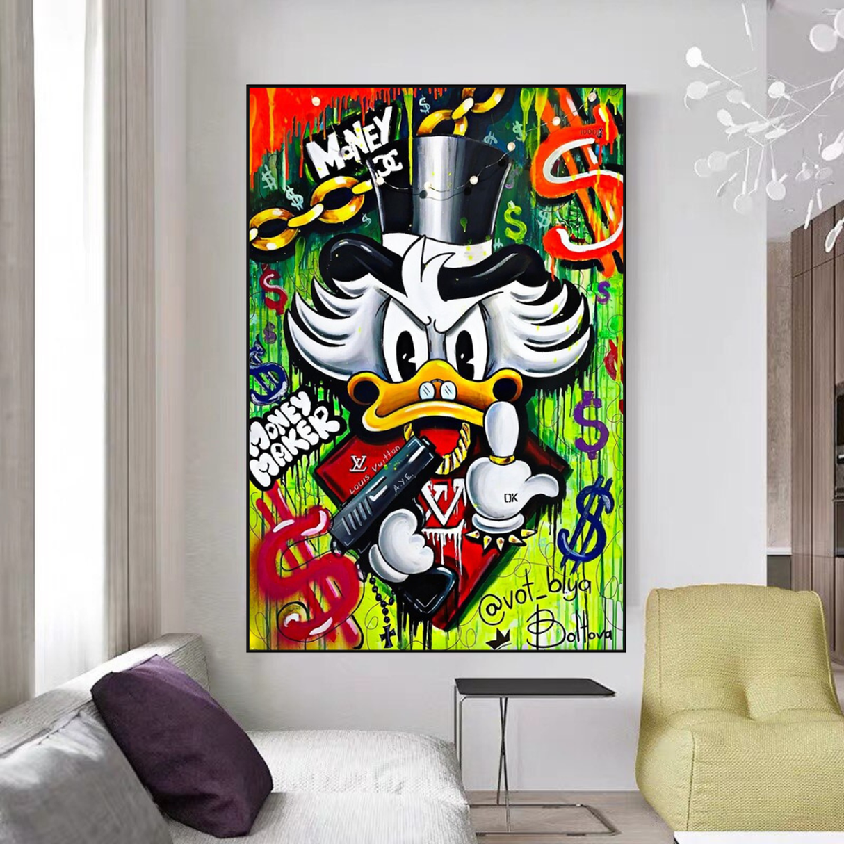 Scrooge McDuck Money Maker Millionaire Canvas Wall Art-ChandeliersDecor.com