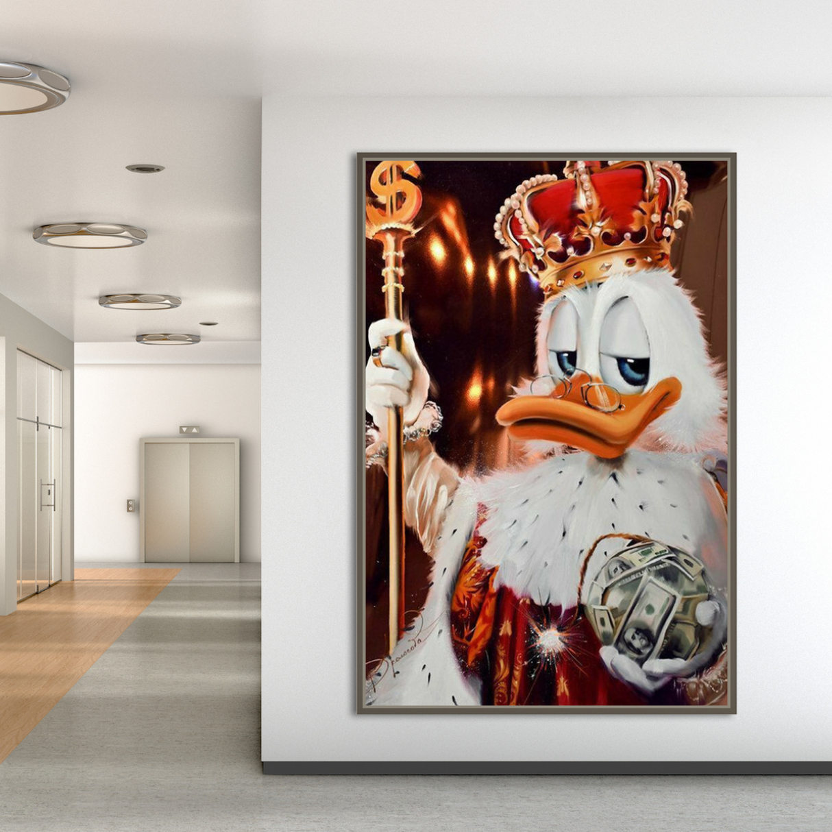 Scrooge McDuck Money Maker Millionaire Canvas Wall Art-ChandeliersDecor.com