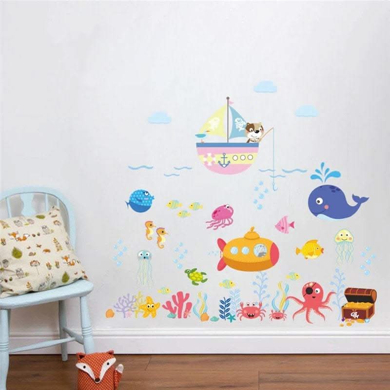 ChandeliersDecor.com-Sea Life Wall Sticker | Sea Creatures Wall Decal | Sea life Stickers for Kids room