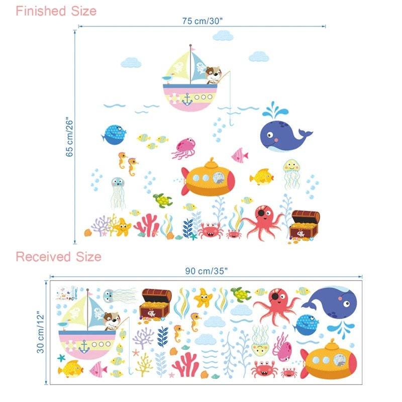 ChandeliersDecor.com-Sea Life Wall Sticker | Sea Creatures Wall Decal | Sea life Stickers for Kids room