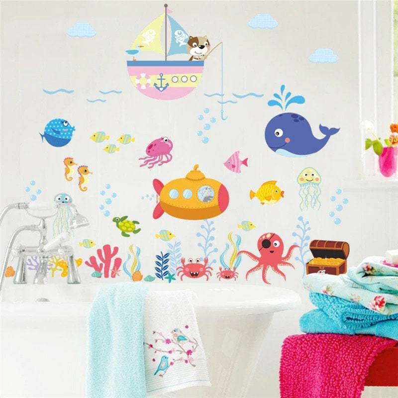 ChandeliersDecor.com-Sea Life Wall Sticker | Sea Creatures Wall Decal | Sea life Stickers for Kids room