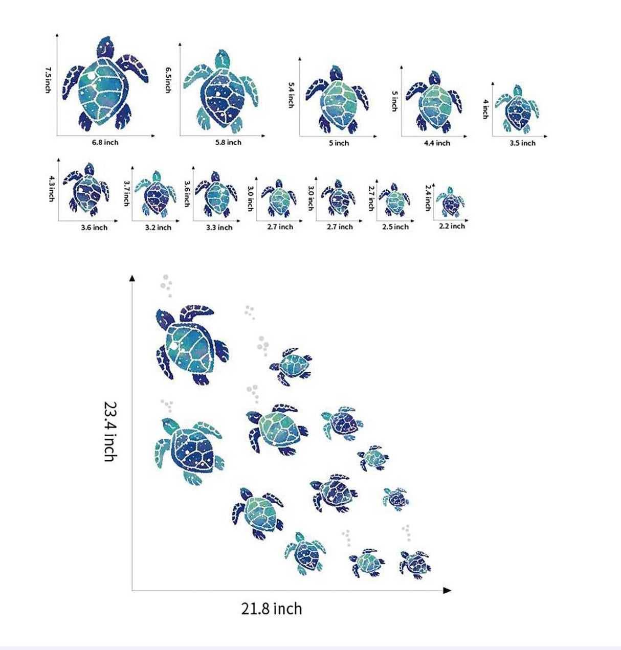 ChandeliersDecor.com-Kids Room Nursery Decals-Sea Turtle Wall Stickers for Kids Room