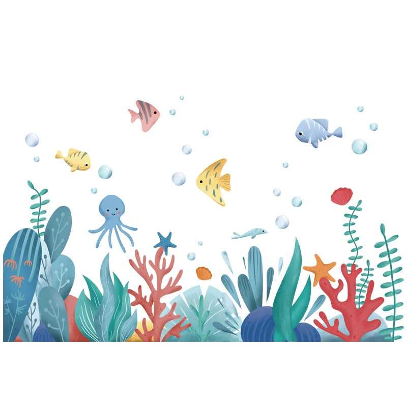 ChandeliersDecor.com-Kids Room Nursery Decals-Sea Whale Wall Stickers: Decorate with Seagrass Plants