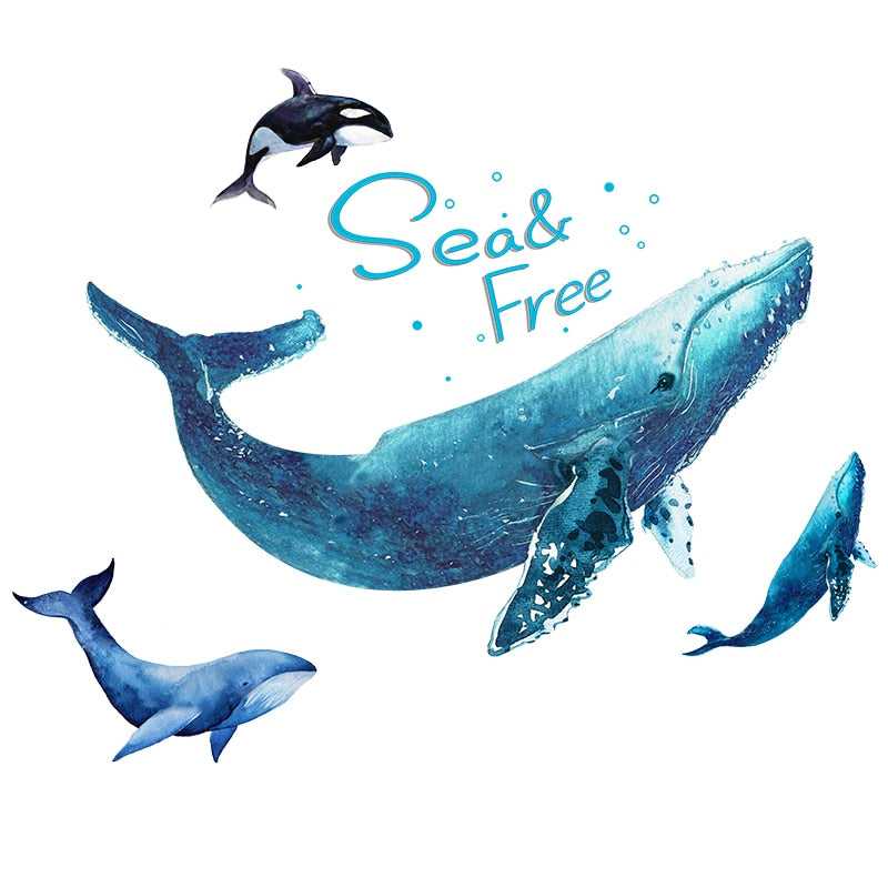 ChandeliersDecor.com-Kids Room Nursery Decals-Sea Whale Wall Stickers: Decorate with Seagrass Plants