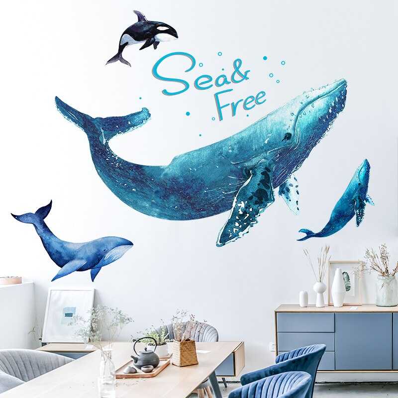 ChandeliersDecor.com-Kids Room Nursery Decals-Sea Whale Wall Stickers: Decorate with Seagrass Plants