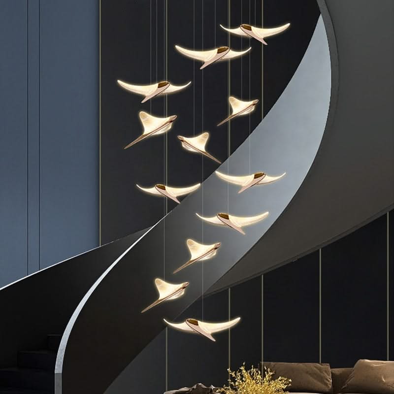 Seagull Hanging Light Staircase Chandelier – LED Lighting-ChandeliersDecor.com