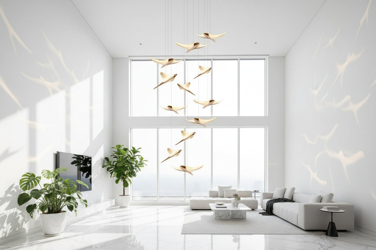 Seagull Hanging Light Staircase Chandelier – LED Lighting-ChandeliersDecor.com