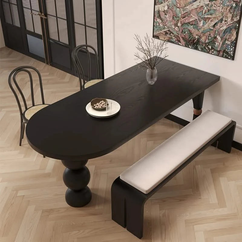 Semicircle Wooden Island Dining Table-ChandeliersDecor.com