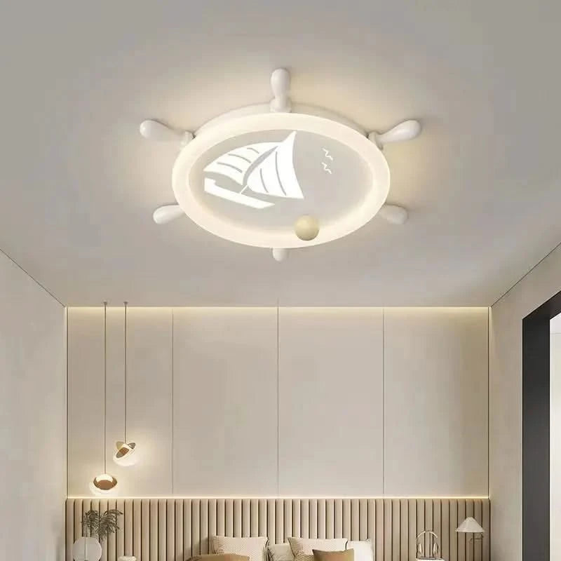 Ship Wheel Steering Ceiling Light for Kids Room-ChandeliersDecor.com