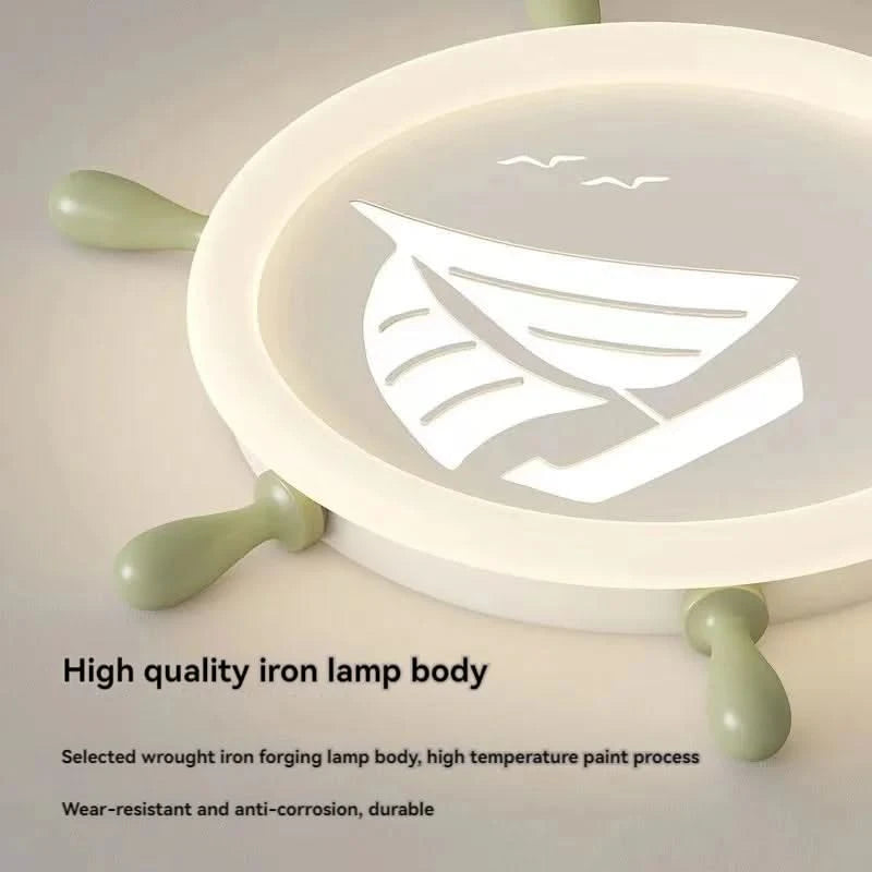 Ship Wheel Steering Ceiling Light for Kids Room-ChandeliersDecor.com