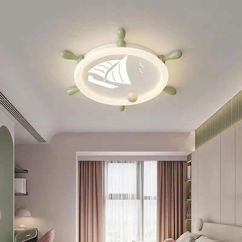 Ship Wheel Steering Ceiling Light for Kids Room-ChandeliersDecor.com