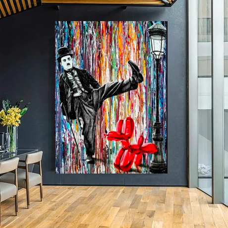 ChandeliersDecor.com-Wall Posters-Shop Charlie Chaplin Balloon Dog Poster: Exclusive Design