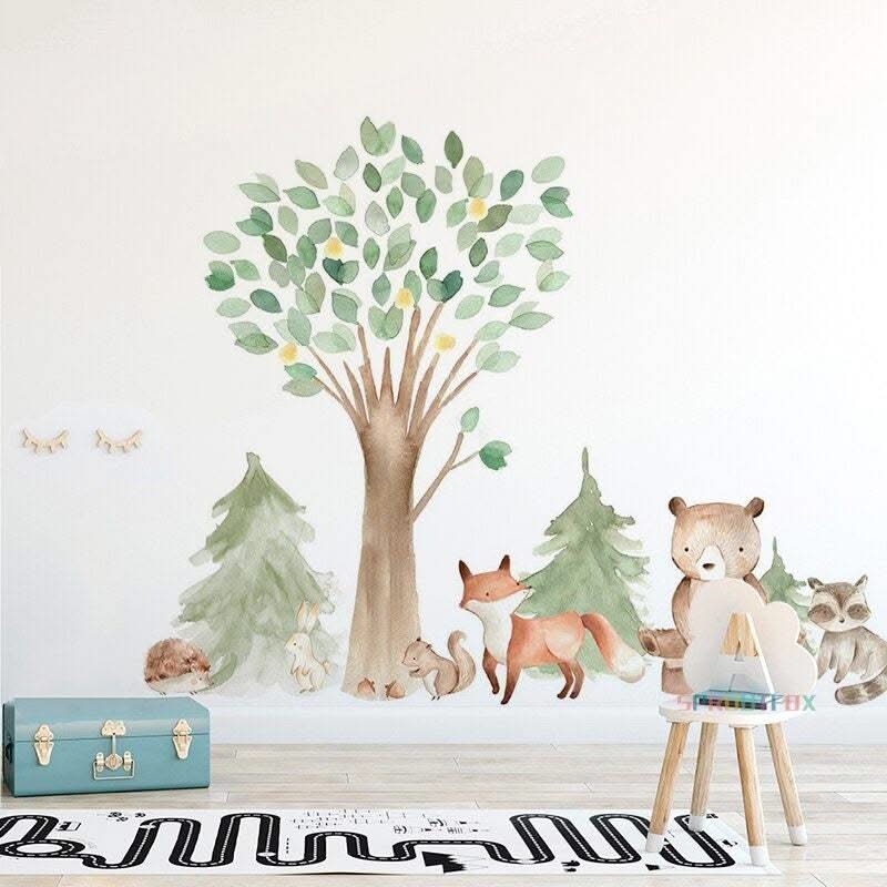 ChandeliersDecor.com-Shop Woodland Animal Wall Sticker – Nature-Inspired Style