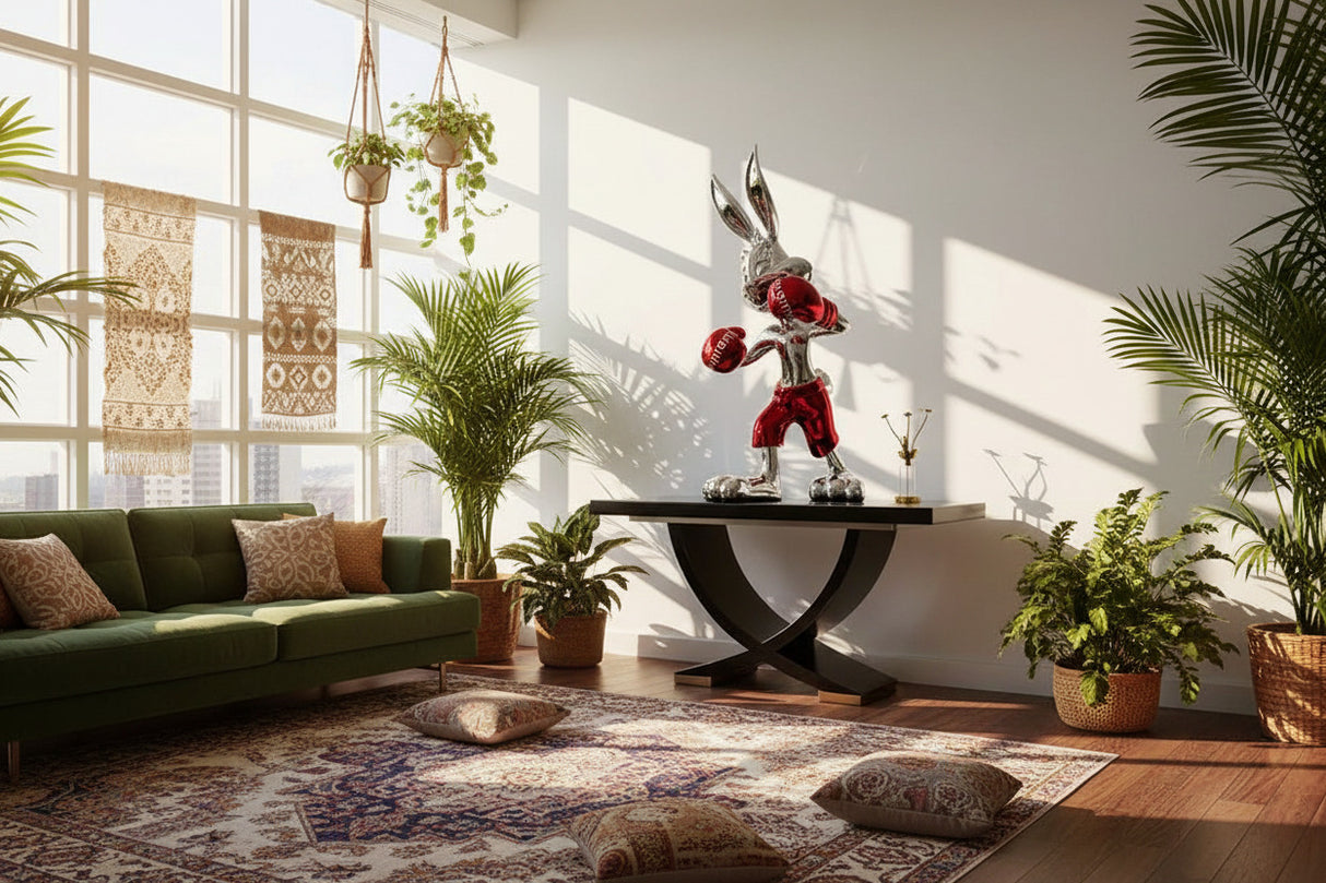 Silver Electroplated Bugs Bunny Statue-ChandeliersDecor.com
