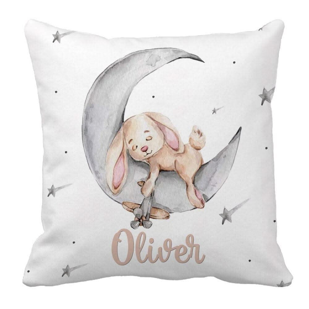 ChandeliersDecor.com-Crib Bedding-Sleeping Bunny Baby Name Crib Bedding Set | Baby Shower Gift Bedding Set