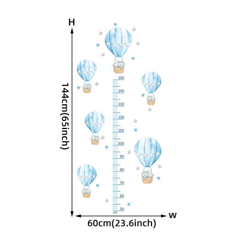 ChandeliersDecor.com-Kids Room Nursery Decals-Sleeping Elephant Bear Moon Kids Height Measure Wall Stickers