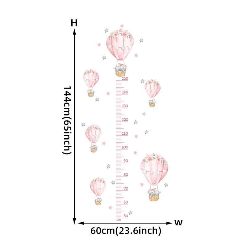 ChandeliersDecor.com-Kids Room Nursery Decals-Sleeping Elephant Bear Moon Kids Height Measure Wall Stickers