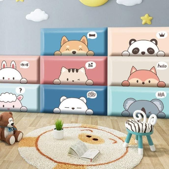 ChandeliersDecor.com-Padded Walls-Sleepy Sloths Jungle Kids Wall Padded Safety Cushions