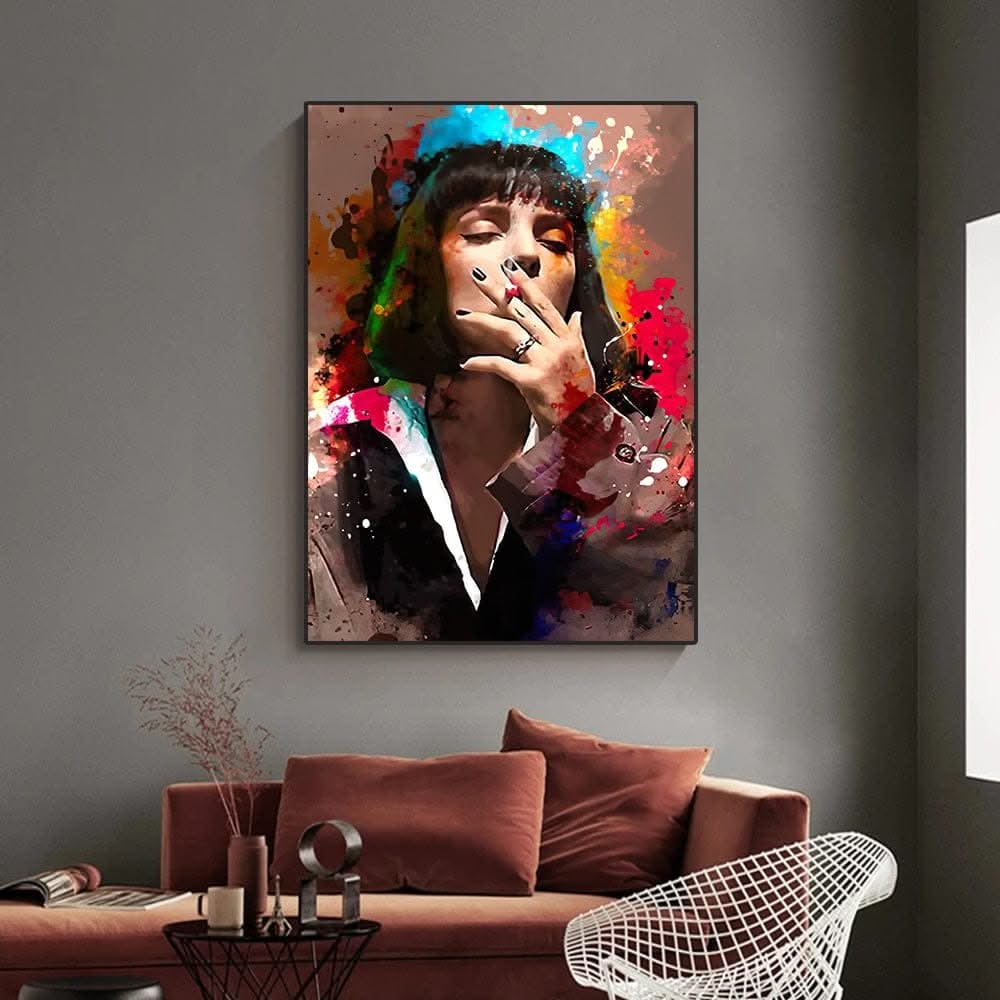 Smoking Woman Canvas Wall Art Elegant Artwork-ChandeliersDecor.com