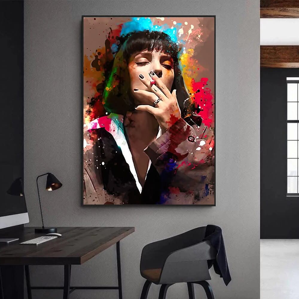 Smoking Woman Canvas Wall Art Elegant Artwork-ChandeliersDecor.com